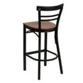 thumbnail image 5 of BizChair 2 Pk. Black Two-Slat Ladder Back Metal Restaurant Barstool, Cherry Wood Seat (Set of 2), 5 of 8