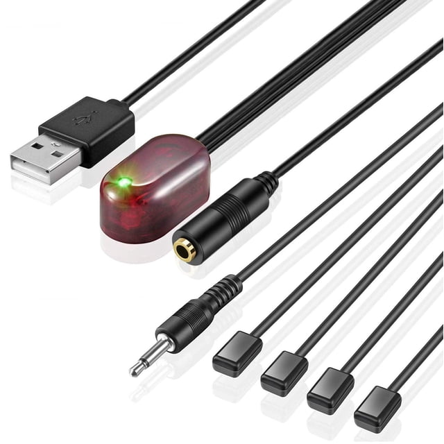 Sistema de Extensor Remoto Infrarrojo URWOOW Negro con 1 Receptor y 4 Emisores para Amplificadores y