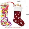 thumbnail image 6 of 18-inch Christmas Stockings Embroidered Dog Paw Snowflakes Xmas Plush Stockings Pet Christmas Stocking Christmas Hanging Ornaments Decorations for Holiday Festive (Red), 6 of 7