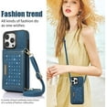 thumbnail image 3 of for iPhone 14 Pro Max Crossbody Wallet Case for Women, Bling Glitter PU Leather Phone Case with RFID Blocking Card Holder Cover for iPhone 14 Pro Max SZ Blue, 3 of 18