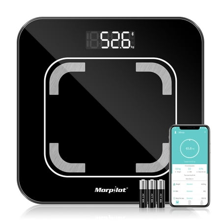 [2019 Newest] Morpilot Smart  Body Fat Scale ,High Precision Bluetooth Scale with Upgraded APP,Body Composition Monitor and Smart Bathroom Scale, Includes BMI, Body Fat, Muscle Mass, Water