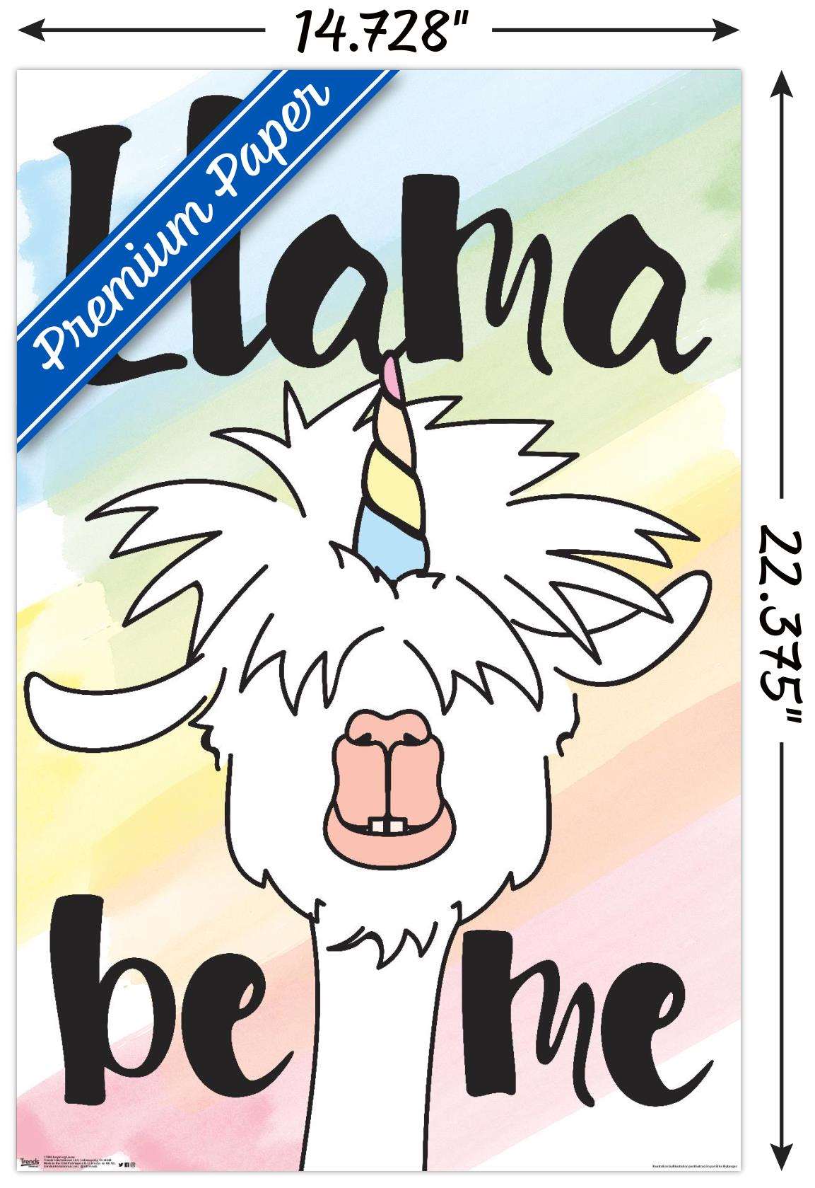 Inspiring Llama - Llama be me Wall Poster, 14.725" x 22.375"