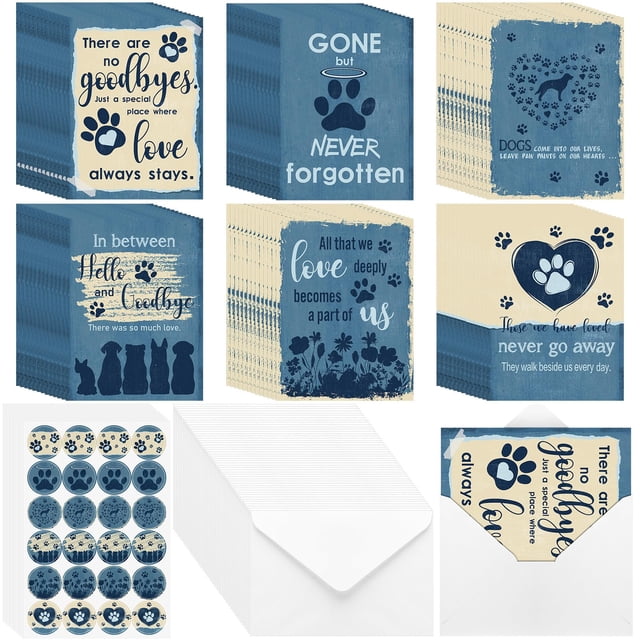 Tarjetas de condolencia para mascotas Geyoga, 36 juegos para perros y gatos con sobres