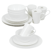 Luxury Hornet Pattern Bone China Dinnerware Set – 16-Piece Elegant Tableware Collection for 4, Durable Lightweight Dining Plates & Bowls
