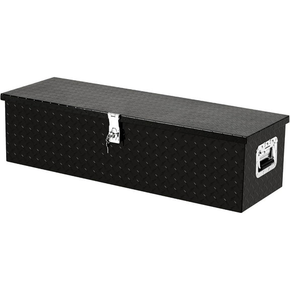 Pinypikaka 39" Aluminum Truck Tool Box, Lockable Under Seat Storage Organizer, Heavy-Duty Car Toolbox for Pickup, SUV, Van, Rust-Proof Design with Side Handle