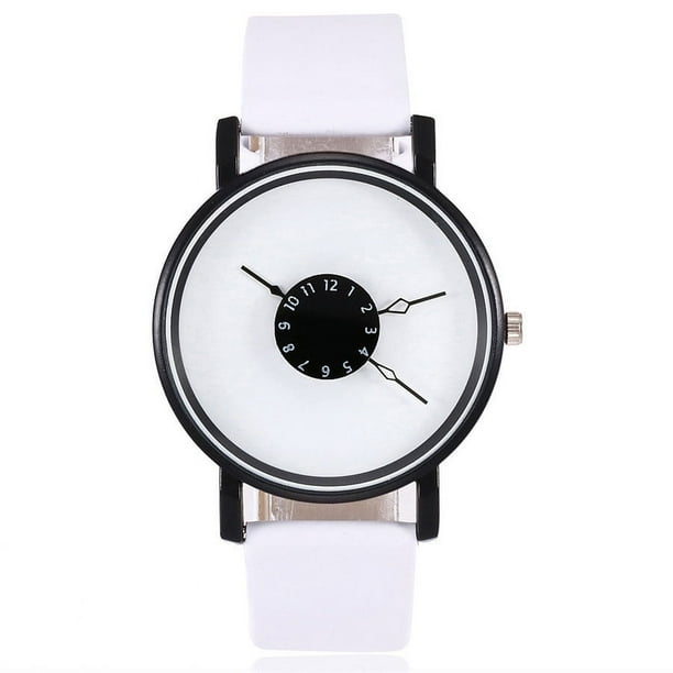 Reloj de cuarzo para mujer, relojes para mujer vansvar Reloj de pulsera analógico con correa de cuero de cuarzo informal para mujer