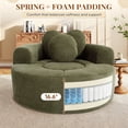 thumbnail image 4 of Muumblus 54" Oversized Round Indoor Chaise Lounge Chair, Boneless Cloud Couch, No Assembly Required, Floor Sofa Chair for Living Room, Green, 4 of 9