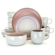 Elama Mocha Mauve 16 Piece Stoneware Dinnerware Set in Purple