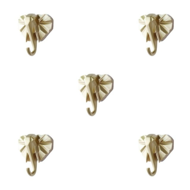 Maytalsory Animal Head Key Hook Sturdy And Durable Construction Adding Touch Of Whimsy gold(elephant) 5Set