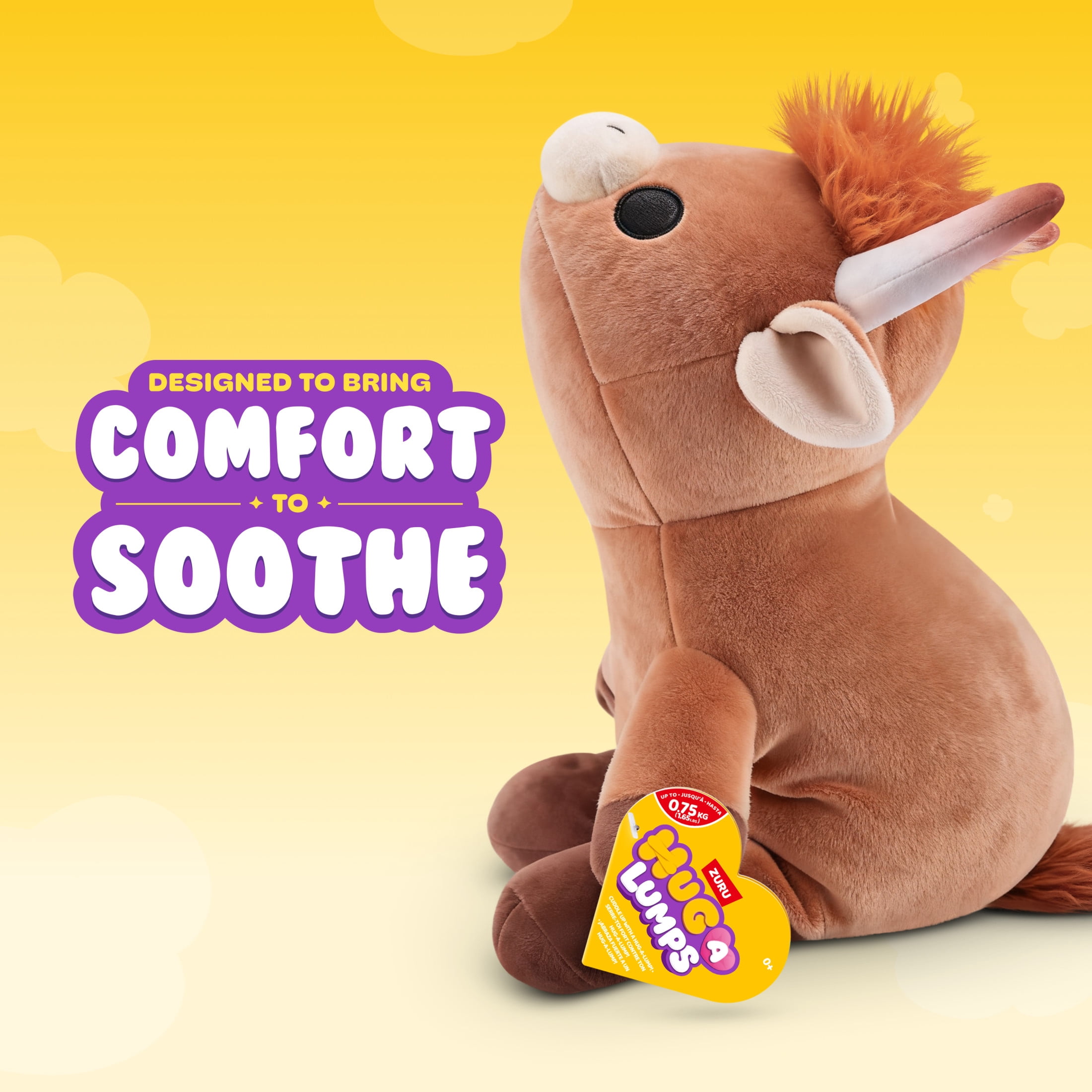 Hug a Lumps Holly the Highland Cow by ZURU - Small 1.65lbs Cuddly Weighted Plush Toy for All Ages