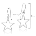 thumbnail image 3 of Aretes Colgantes Simétricos de Estrella Brillante de 5 Puntas para Uso Diario en Plata de Ley 925, 3 of 6