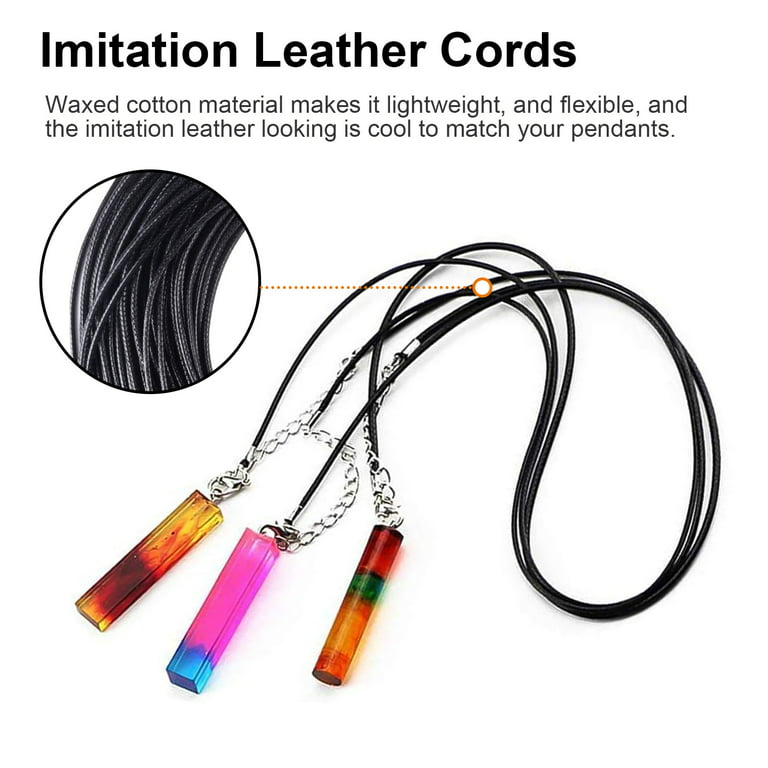 Leather Waxed Chain Cord Rope Stainless Steel Connector Buckle DIY Necklace  Jewelry Accessories Cordon Cuero Para Colgante