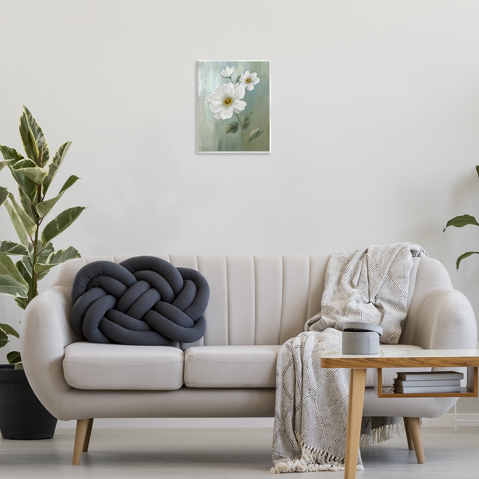 Stupell Industries Blooming White Blossoms Plants & Flowers Painting Unframed Art Print Wall Art, 11 x 14