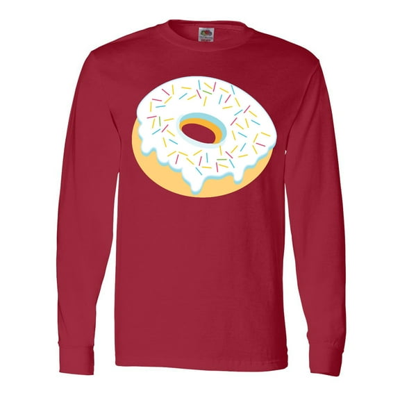Inktastic White Donut with Sprinkles Long Sleeve T-Shirt