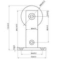 thumbnail image 3 of Miseno Mbdh0606x78 78-3/4" Single Roller Round Rod Barn Door Hardware Kit - Stainless, 3 of 7