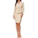 thumbnail image 2 of Conjunto de traje de 2 piezas Inspire Chic para mujeres, con manga larga, solapa de muesca, traje formal de oficina con falda, talla XL, color caqui, 2 of 6