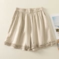 thumbnail image 3 of Boxer Shorts for Women 10 Pack Women’s Ruffle Home Shorts Elastic Waist Lace Shorts Summer Casual Home Sleepwear Loungewear Bottoms Beige XXL, 3 of 9