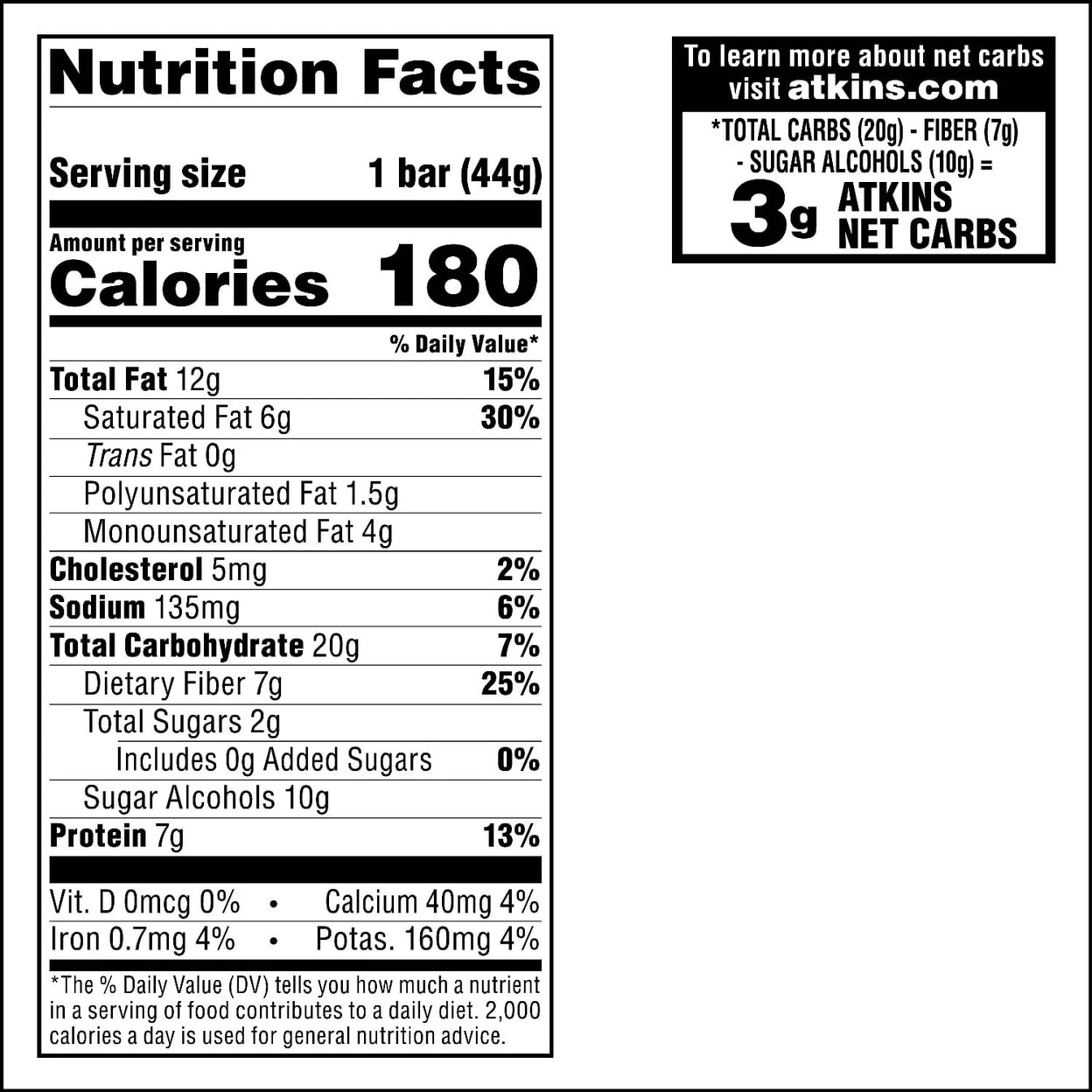 Atkins Caramel Chocolate Nut Roll Snack Bar 1.55 Ounce (Pack of 18)