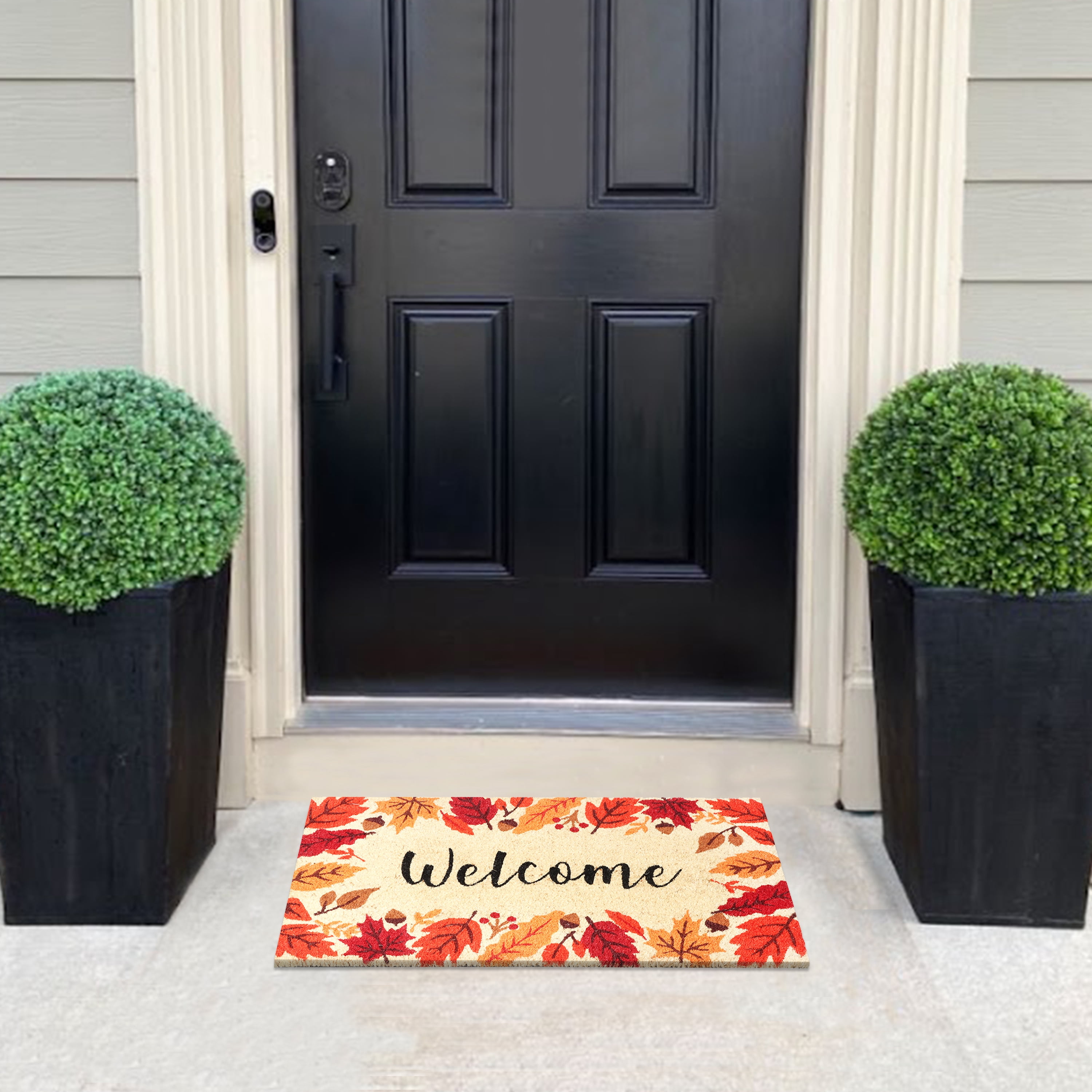A1HC Natural Coco Coir Doormat, Autumn Maple Leaves, 18"x30", Durable Outdoor Welcome Mat, Non-Slip, Easy to Clean, Pet Friendly