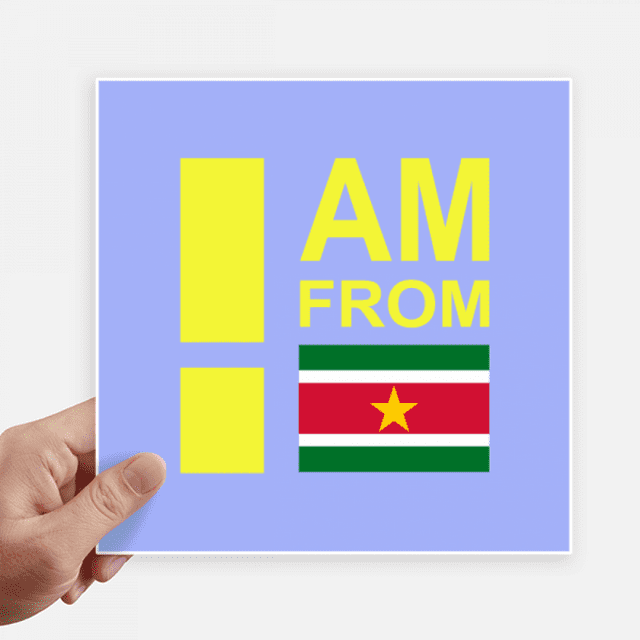 Je Suis de Suriname Art Déco Fashion Sticker Tags Mur Image Ordinateur Portable Autocollant Auto-Adhésif