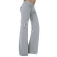 thumbnail image 3 of Cindysus Women Bottoms Elastic Waist Trousers Low Waisted Yoga Pants Running Jeggings Drawstring Sweatpants grey 3XL, 3 of 7