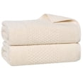 thumbnail image 2 of Superior Playa Zero Twist Cotton Solid Waffle Textured Bath Sheets, Set of 2, Ivory, 2 of 8