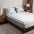 thumbnail image 2 of REGALWOVEN Fitted Sheet, Polyester Bed Sheets, Cooling and Breathable for All Seasons Medium Grey 1 PC 78.0x79.9 inch, 2 of 5