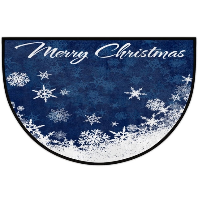 SIfdSeng Get it Fast Winter Snowflakes Blue Bath Mat Non Soft Microfiber Bathroom Rugs Washable Bathmat Carpet Rug Entryway for Tub Shower Room Floor