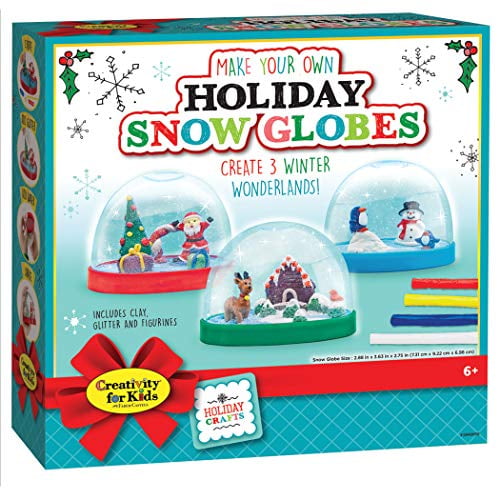 Creativity for Kids 1846000 Creativity For Kids Holiday Snow globes - Makes 3 Christmas Snow globes for Kids (New Packaging)