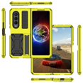 thumbnail image 5 of Dteck Samsung Galaxy Flod4 Case with Kickstand, Metal Bumper Silicone Case Hybrid Military Shockproof Heavy Duty Rugged case for Samsung Fold4 5G, Yellow, 5 of 7