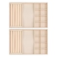 thumbnail image 2 of REGALWOVEN 2 Pack Stackable Velvet Accessory Organizer Trays with Removable Dividers for Drawer Yellow Necklace/Ring/8 Grid Tray, 2 of 7