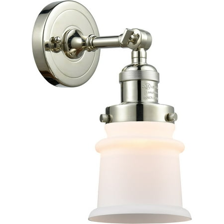 

Polished Nickel Tone Wall Sconces 7 Wide Matte White Glass Steel/Cast Brass Medium Base LED 1 Light Fixture