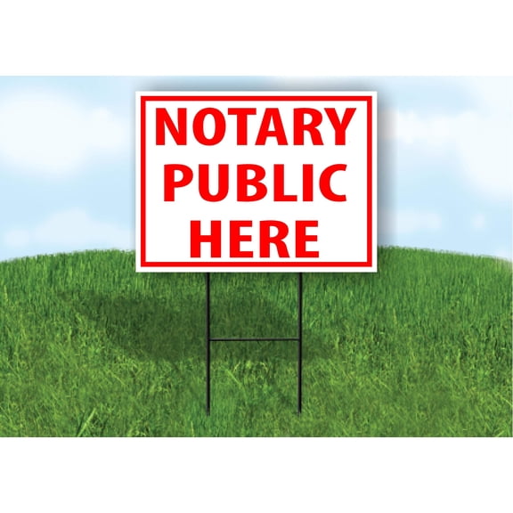 Work House Signs Double Sided Sign Notary Public HERE Service RED Yard Sign Road Sign with Stand