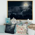 thumbnail image 2 of Designart 'Cloudy Full Moon Night With Stars' Nautical & Coastal Framed Canvas Wall Art Print, 2 of 5