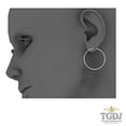 thumbnail image 5 of 14K White Gold 2mm Thickness Hinged Hoop Earrings - 10 Different Size Available (TGDJ - 137W / Diameter - 35MM), 5 of 5
