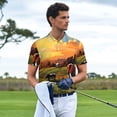 thumbnail image 4 of Daiia Oil Painting Style Pasture Cow Pattern Men’s Polo Shirts,Solid Deck Shirt,Classic Fit, Breathable Cotton Polo for Casual and Sport Wear-X-Large, 4 of 7