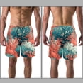 thumbnail image 3 of luoweisi Men's Beach Shorts Quick Dry Swim Trunks with Mesh Lining Coral 2XL, 3 of 5