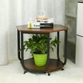 thumbnail image 4 of Lusimo 2 Tier Side Table Round Wood Coffee End Table with Storage Rack Sofa Side Table for Living Room Bedroom Corner, 4 of 10