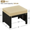 thumbnail image 2 of YKITRD Wicker Ottomans, Set of 2 Footrest with Removable Cushion, 2pcs PE Rattan Side Table Additional Seating Multipurpose Outdoor Furniture for Patio, Backyard, Brown/Khaki, 2 of 7