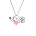 thumbnail image 3 of Delight Jewelry Silvertone Winged Peace Sign with Crown - Light Pink Heart Nurse Strong Zoe Necklace, 3 of 4