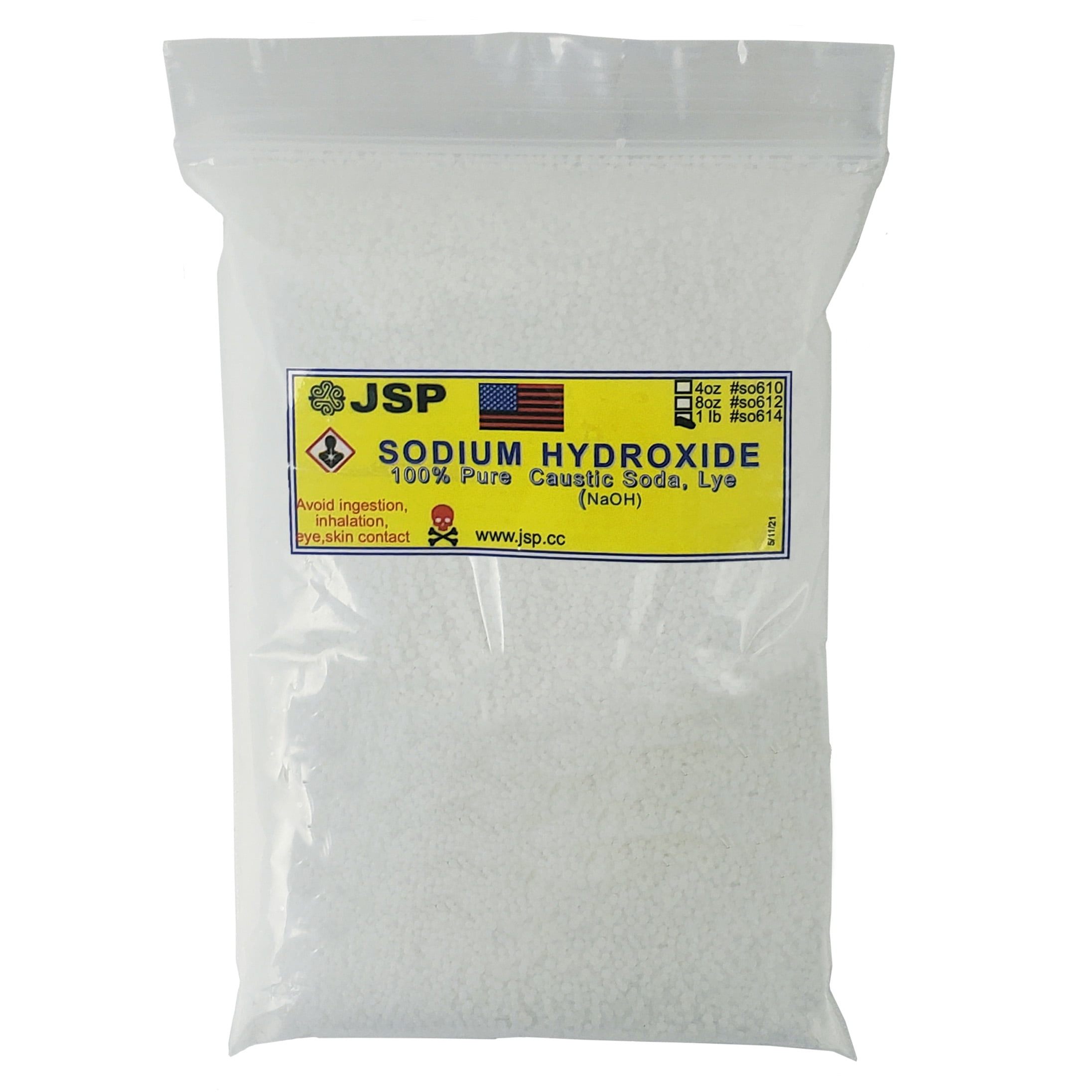 Sodium Hydroxide 100 Pure Caustic Soda, Lye 1LB (Single)