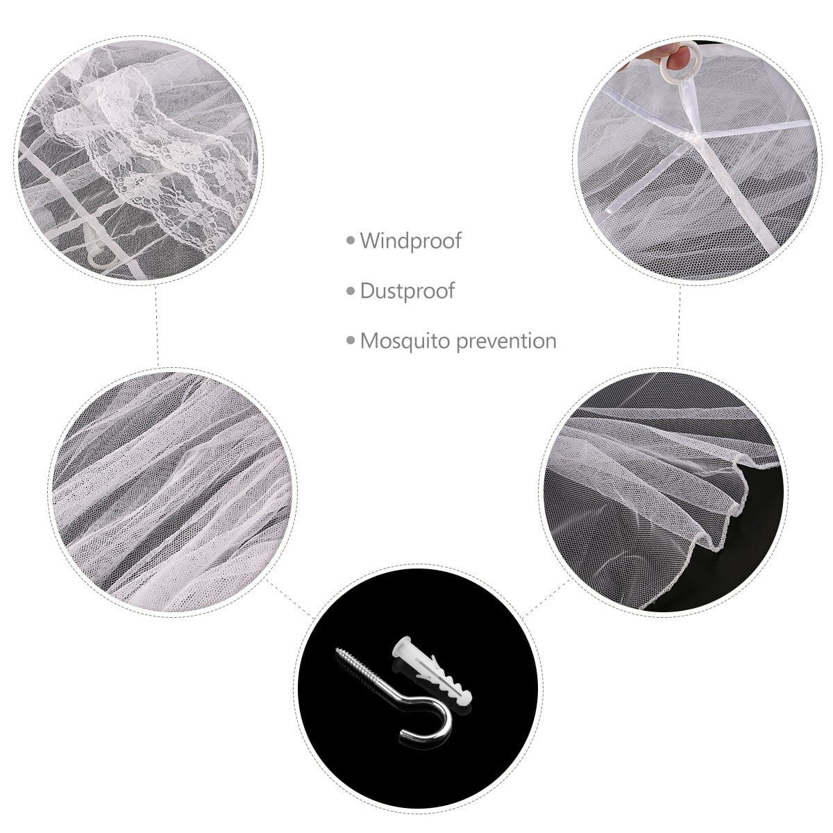 Baby Crib Mosquito Net,Baby Canopy Bed Netting,Baby Toddler Bed Crib Dome Canopy Curtain Netting See Through Mesh Bed Cover