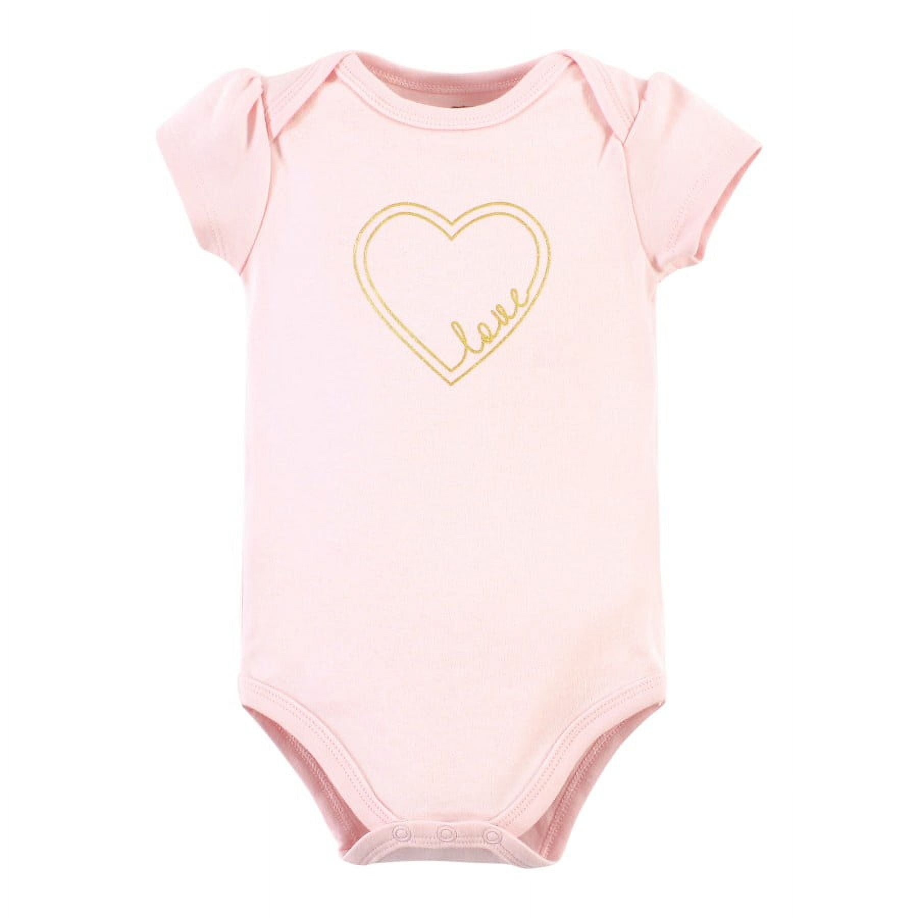 Hudson Baby Short Sleeve Bodysuits, 5-Pack, Newborn- 24 Months