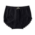 thumbnail image 1 of Gibobby Pantys para Mujer Ropa interior Sexy para mujer, bragas Bikini con pajarita, bragas transpirables algodón Hipster cintura encaje （Negro，Talla única), 1 of 3