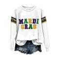 thumbnail image 2 of MSJUHEG Mardi Gras Outfit for Women Mardi Gras Shirt Women's Carnival Print Crew Neck Long Sleeve Top Long Sleeve Shirts for Women Hoodies for Women White S, 2 of 4