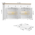 thumbnail image 2 of Homfa Farmhouse Kitchen Sideboard, 4-Doors 2-Drawers Wood Buffet Cabinet with Adjustable Shelves, White, 2 of 7