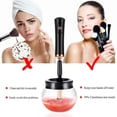 thumbnail image 2 of Brocha de maquillaje, cepillo eléctrico Limpiador de brochas de maquillaje eléctrico y secador de brochas (batería negra negra), 2 of 5