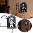 Window Height Bookcase Arched Window Skeleton Decor Resin Figurine For Halloween Indoor ...
