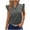 Gray, variant on Taqqpue Women's Tank Tops Solid Color V Neck Ruffle Cap Sleeve Summer Blouse Shirts Loose Fit Plus Size Sleeveless T Shirts