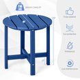 thumbnail image 3 of Gymax 2 Pcs Table d'Appoint Adirondack de Patio 18 Pieds' Résistant aux Intempéries HDPE Jardin Bleu Marine, 3 of 10